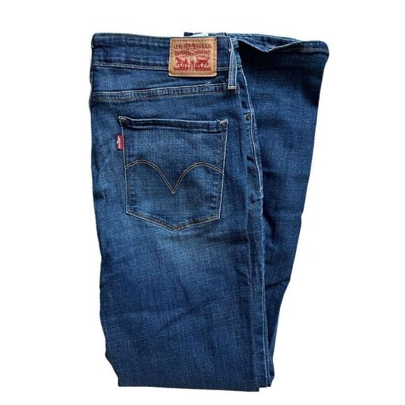 Womens Levis Mid-Rise Medium Stonewash Rinse Skinny Jeans - Sz 14 - Picture 5 of 5